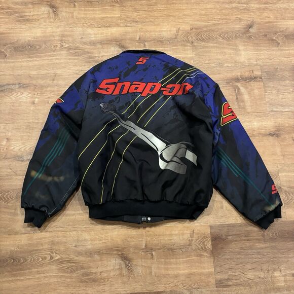 Vintage Snap-On Tools Jacket Racing Bomber Full Zip AOP Mens XL Varsity Nascar - Picture 1 of 7